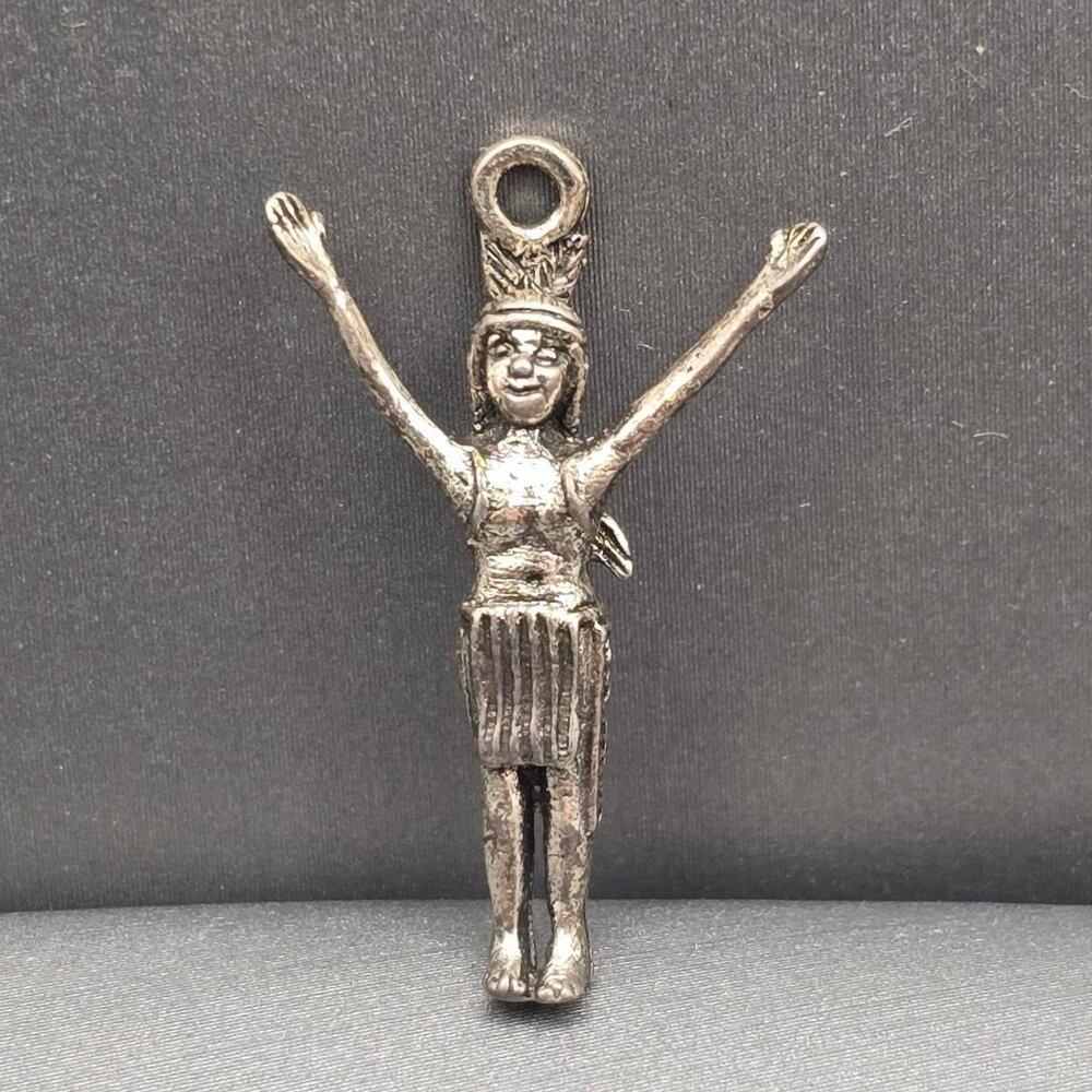 VTG Sterling Silver Native American Girl Charm Pendant Southwest Artisan Rare - Picture 11 of 11